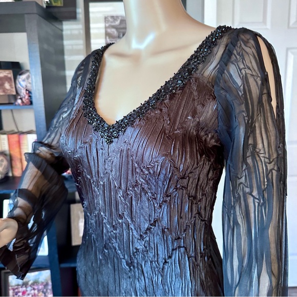 Black Komarov below-the-knee cocktail dress - Picture 6 of 14